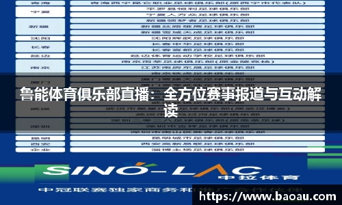 鲁能体育俱乐部直播：全方位赛事报道与互动解读