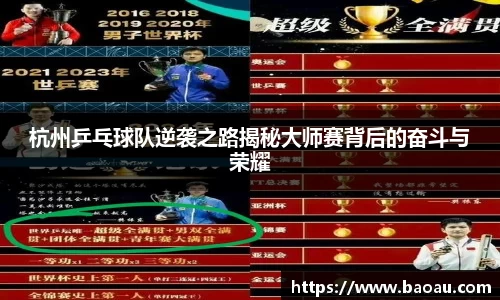 杭州乒乓球队逆袭之路揭秘大师赛背后的奋斗与荣耀